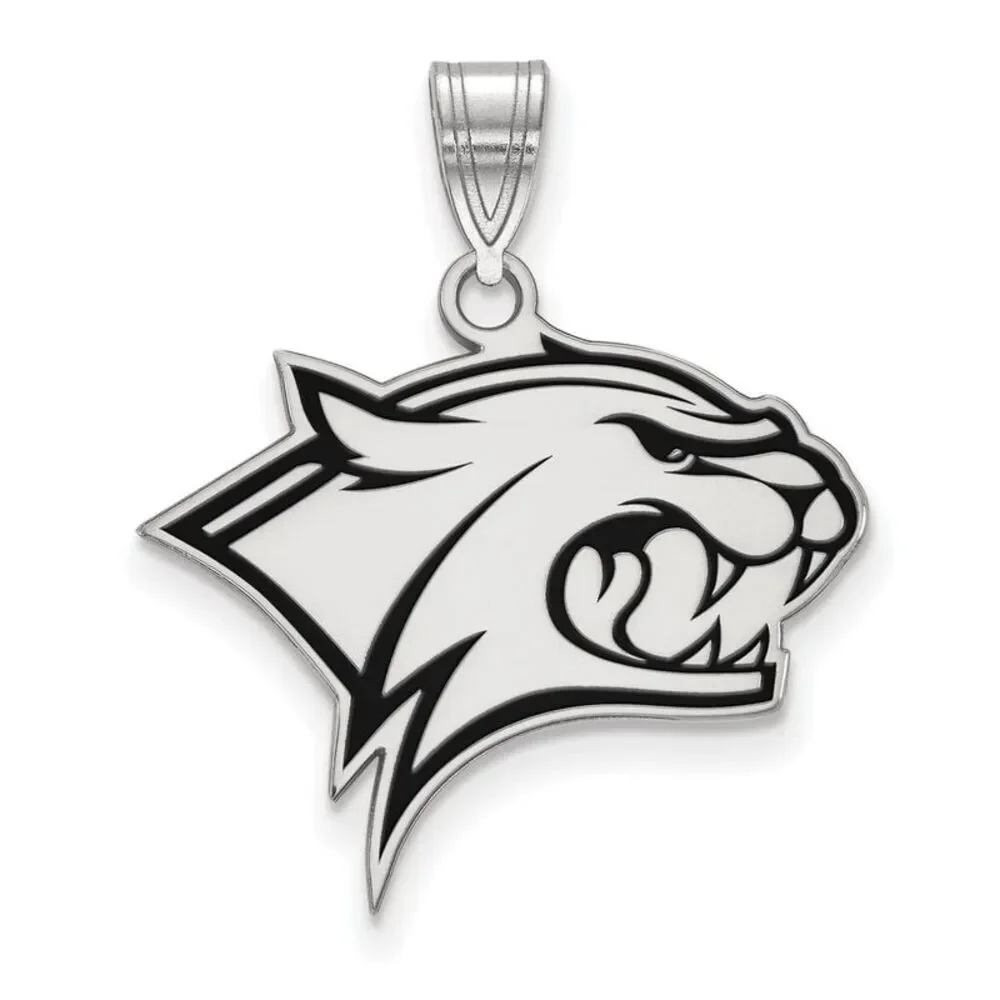 Sterling Silver Rhodium Plated U. of New Hampshire LG Enamel Pendant
